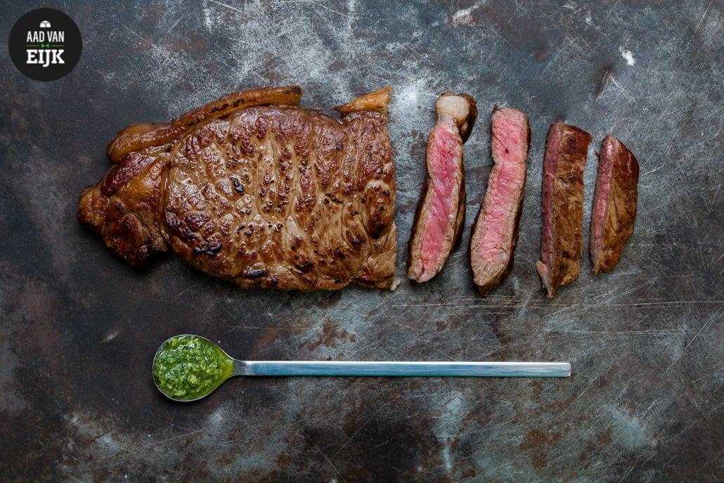 Entrecote met eigengemaakte pestodressing