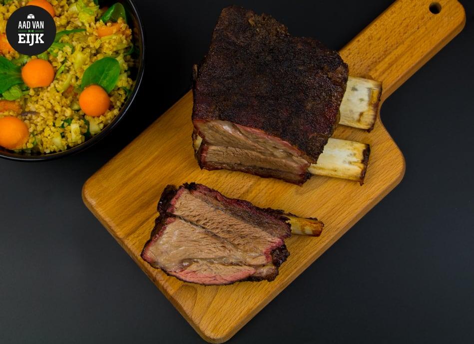 Short ribs met bulgur meloen salade