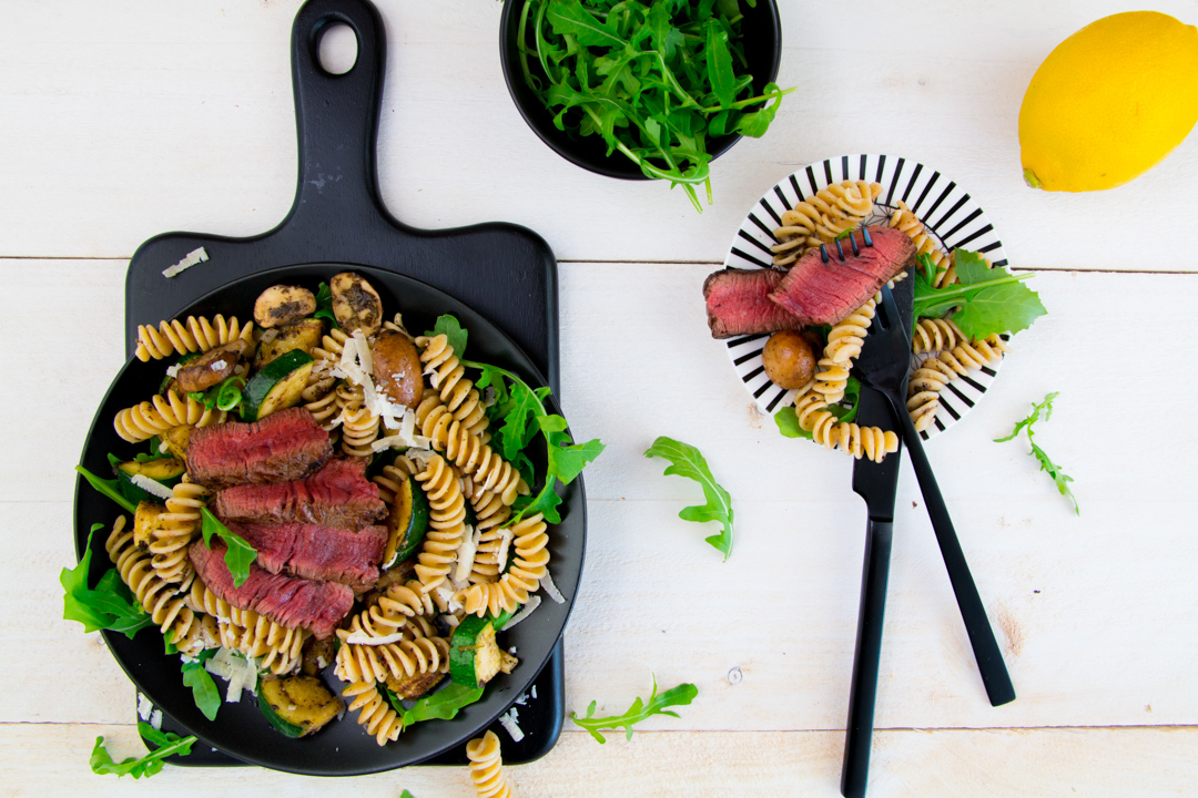 Truffelpasta met entrecote